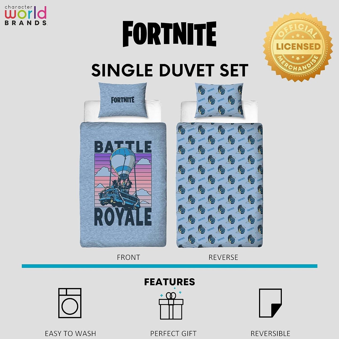 Fortnite 'Battle Royal' Single Panel Duvet Set