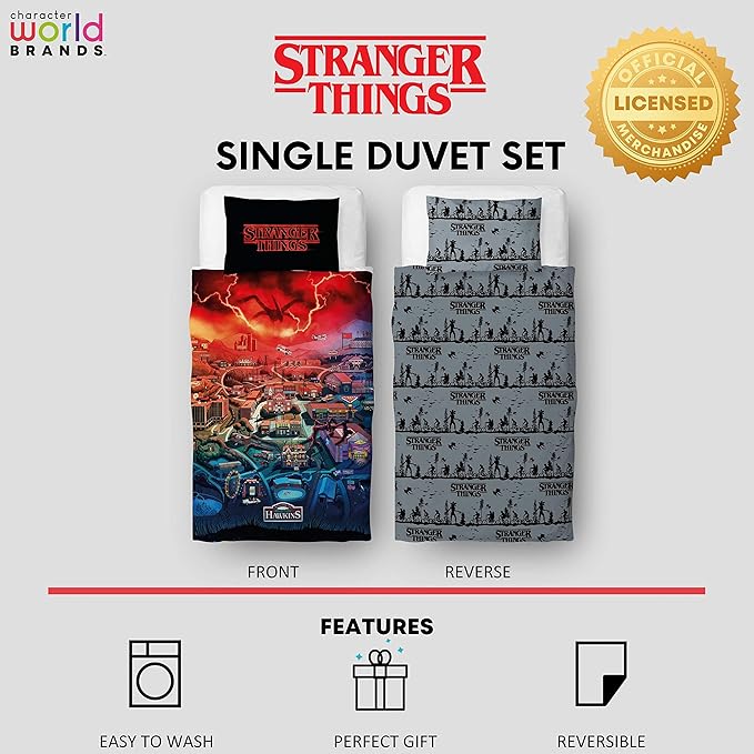 Stranger Things 'Hawkins Town' Panel Duvet Set