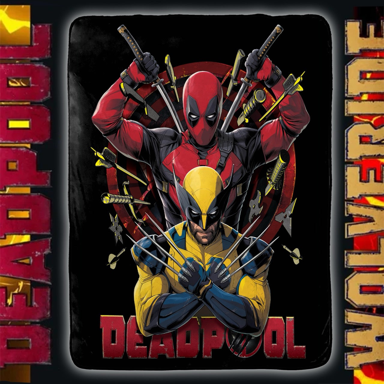 Marvel Fleece Blankets – Deadpool and Wolverine Design - 100 x 150 cm