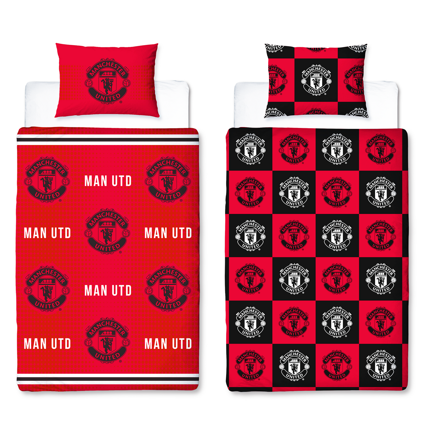 Manchester United FC Honour Reversible Single and Double Rotary Duvet Set