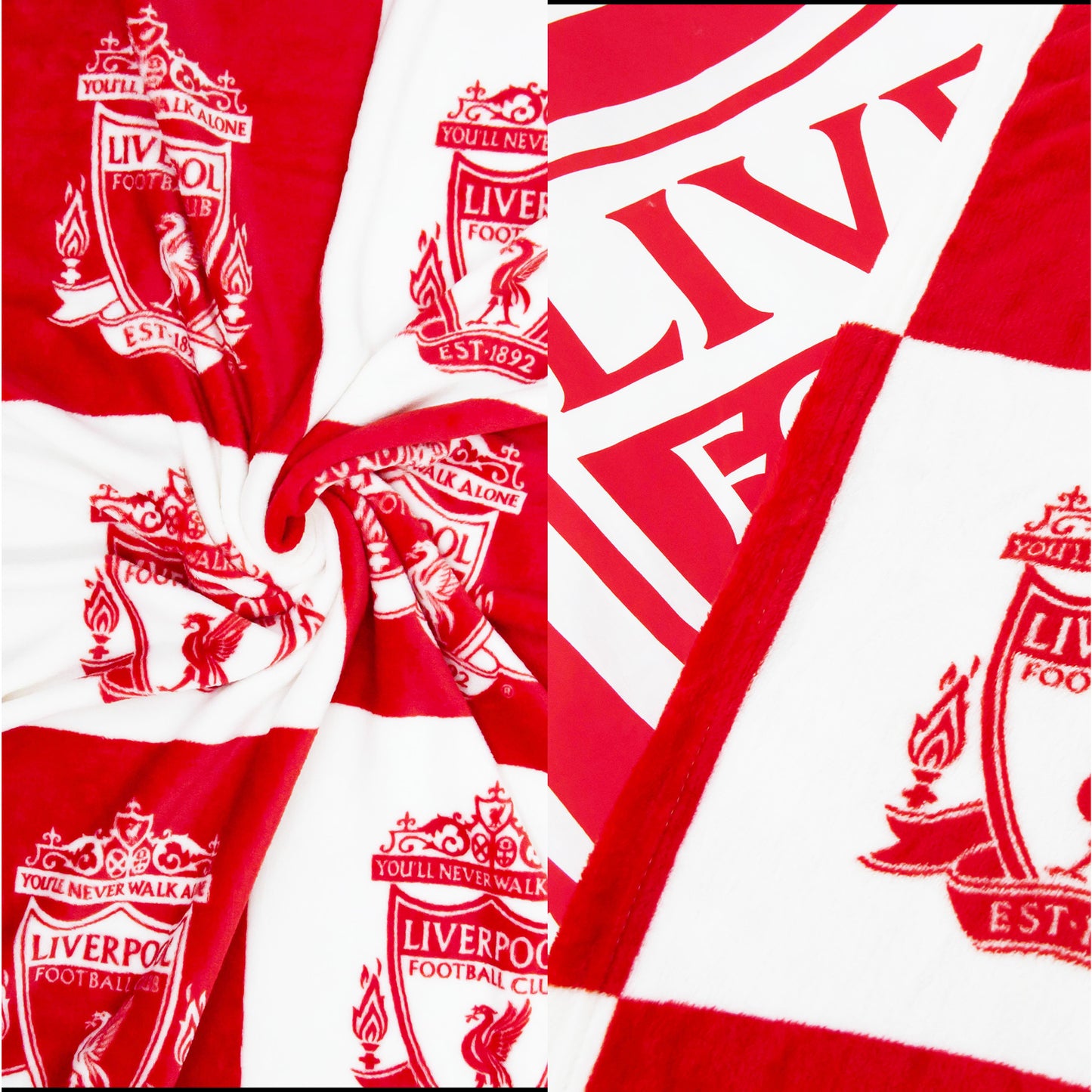 Liverpool FC Check Fleece Blanket - 100 x 150cm