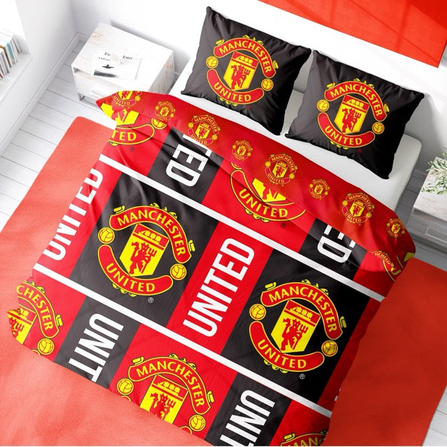 Manchester United FC Trafford Reversible Single and Double Rotary Duvet Set