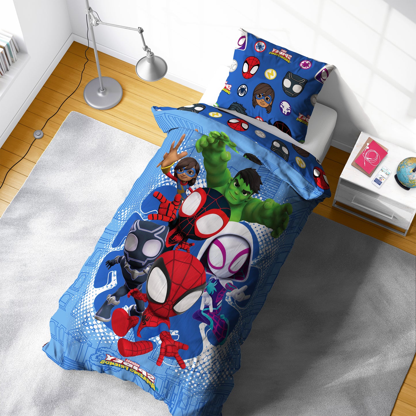 Marvel Single Panel Duvet Set - Spidey & His Amazing Friends Design