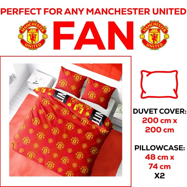 Manchester United FC Trafford Reversible Single and Double Rotary Duvet Set