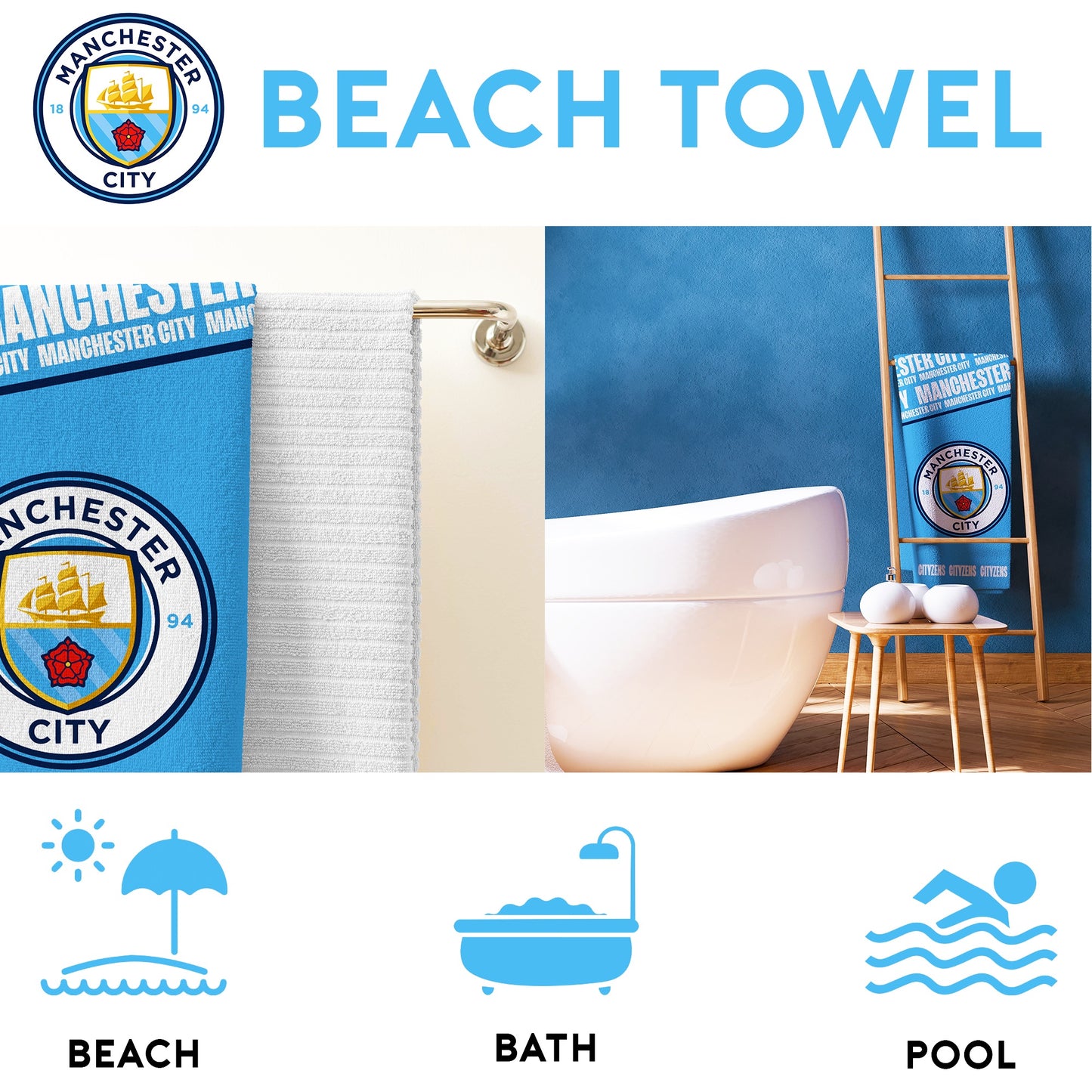 Manchester City FC Towel - 75cm x 150cm