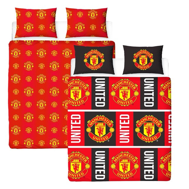 Manchester United FC Trafford Reversible Single and Double Rotary Duvet Set