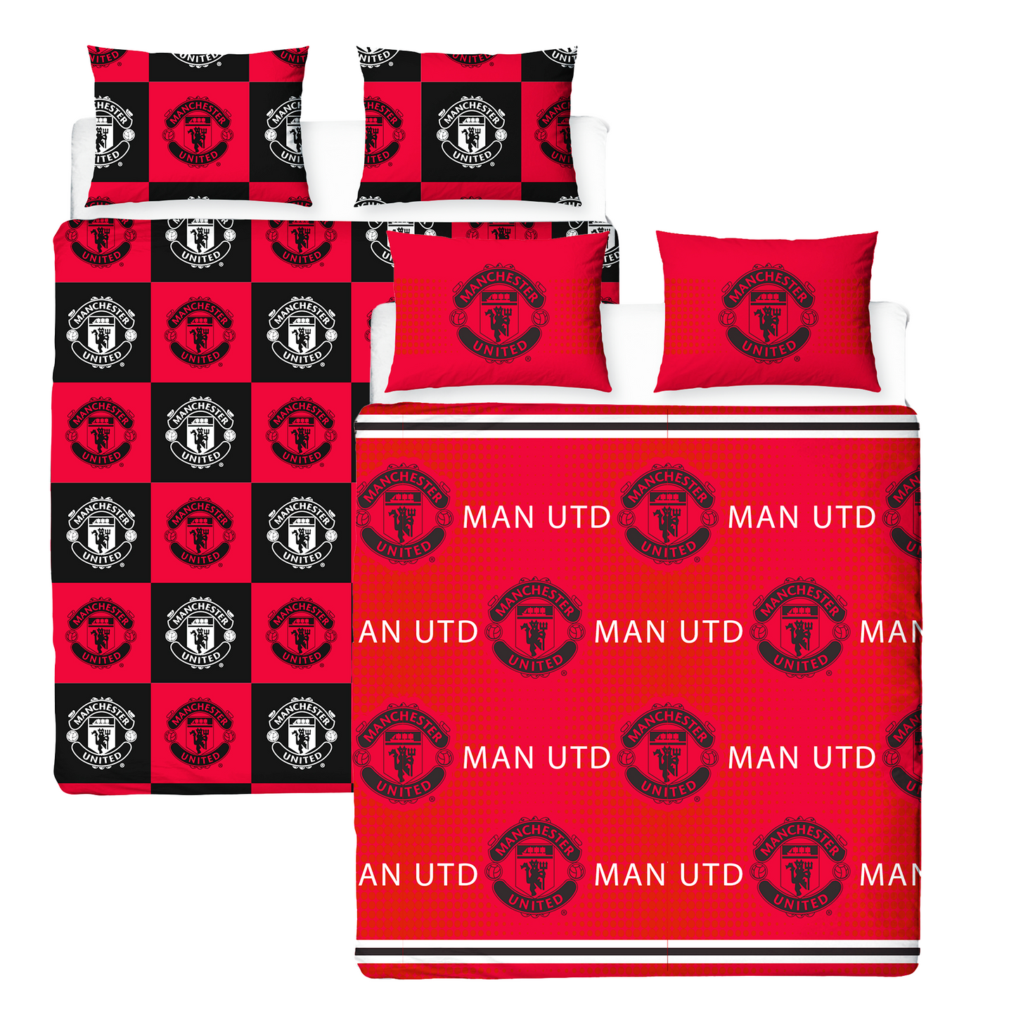 Manchester United FC Honour Reversible Single and Double Rotary Duvet Set