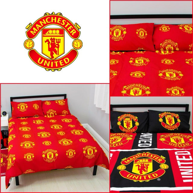 Manchester United FC Trafford Reversible Single and Double Rotary Duvet Set