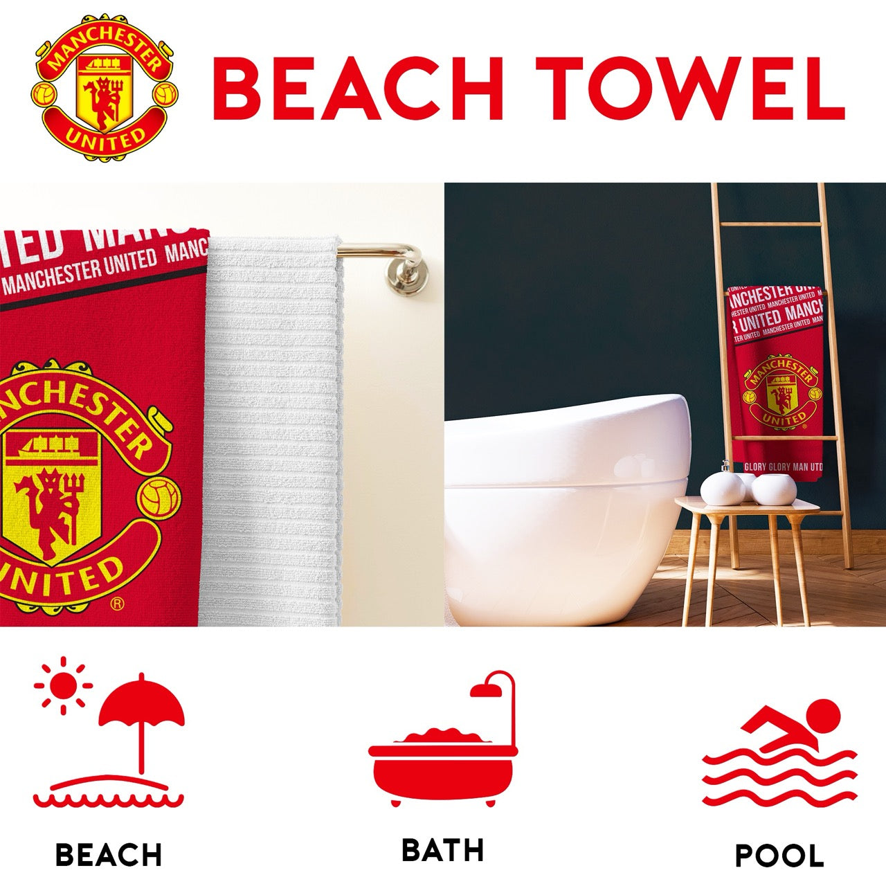 Manchester United FC Towel - 75cm x 150cm