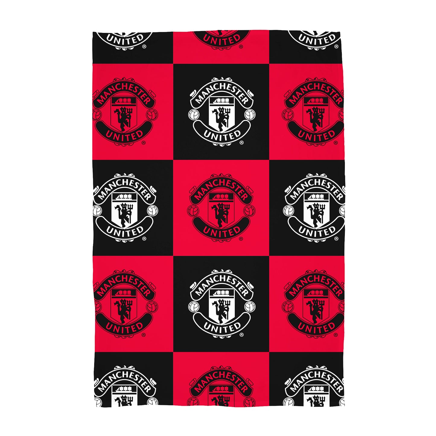 Manchester United FC Check Fleece Blanket - 100 x 150cm