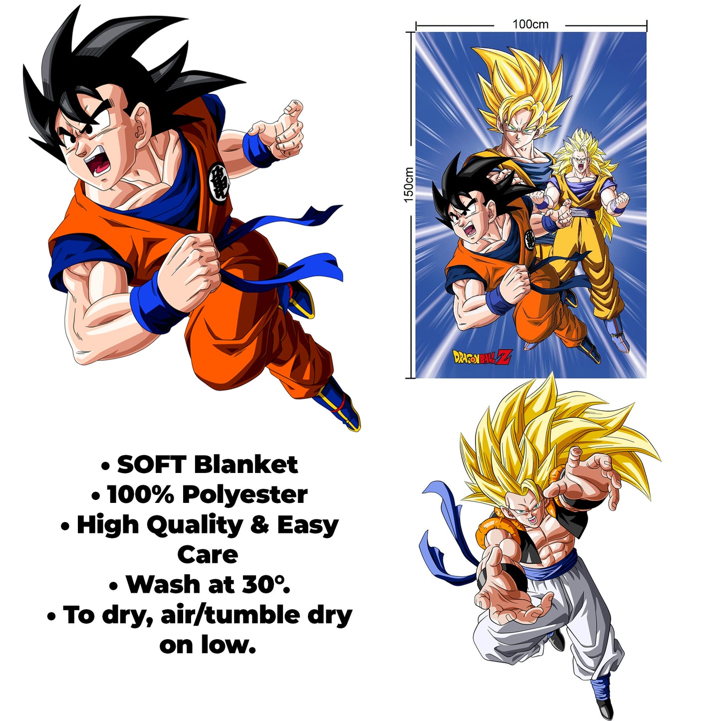 Dragon Ball Fleece Blanket – 100 x 150 cm