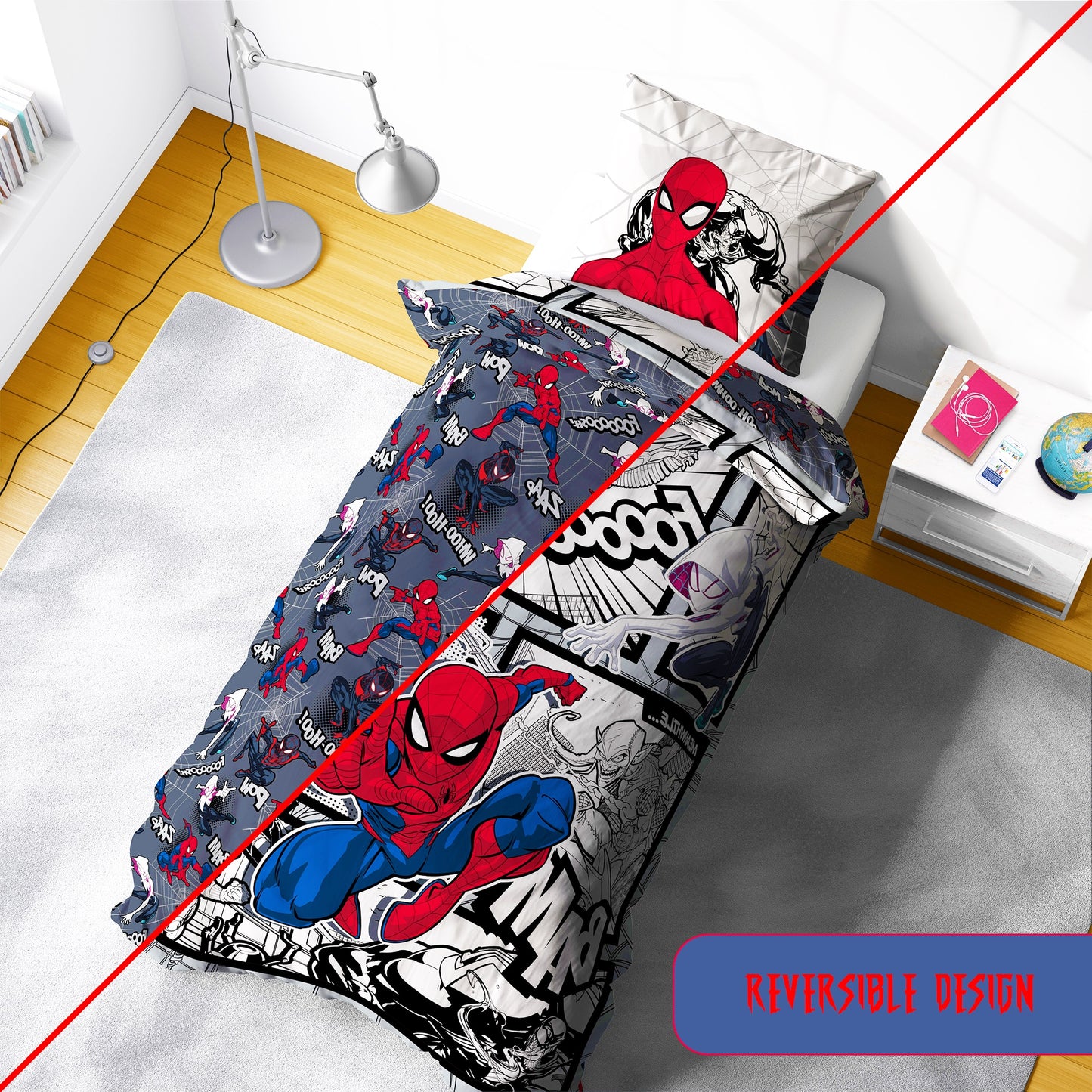 Marvel Single Panel Duvet Set - Spiderverse Villains Design