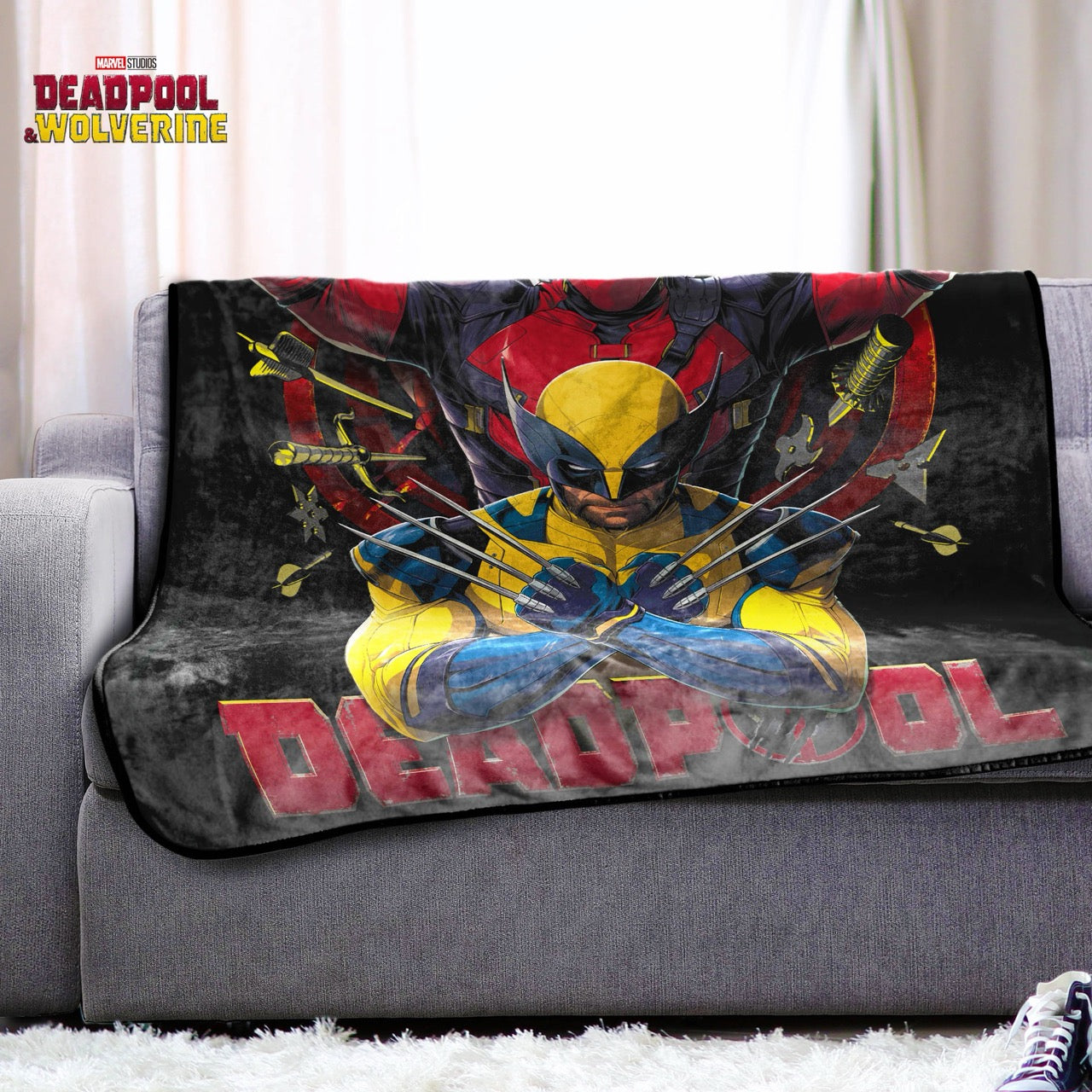 Marvel Fleece Blankets – Deadpool and Wolverine Design - 100 x 150 cm