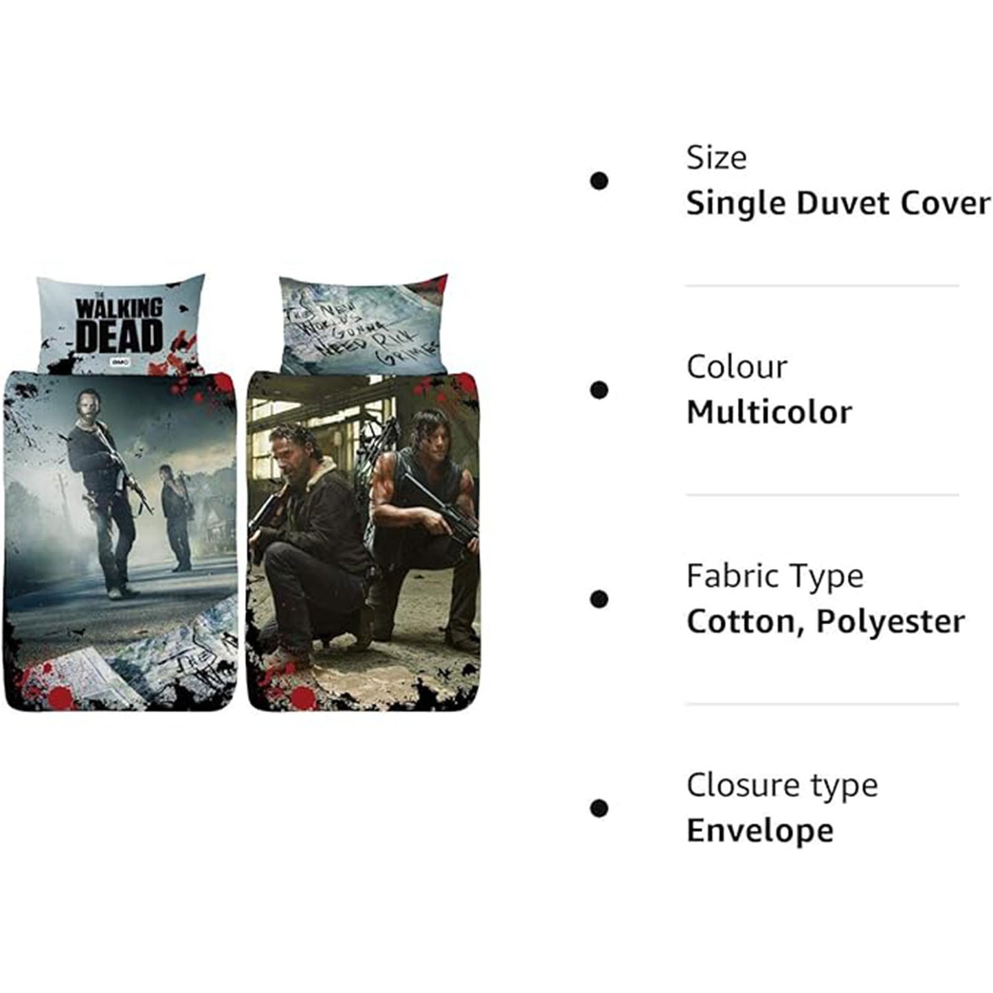 Walking Dead Single Panel Duvet Bed Set