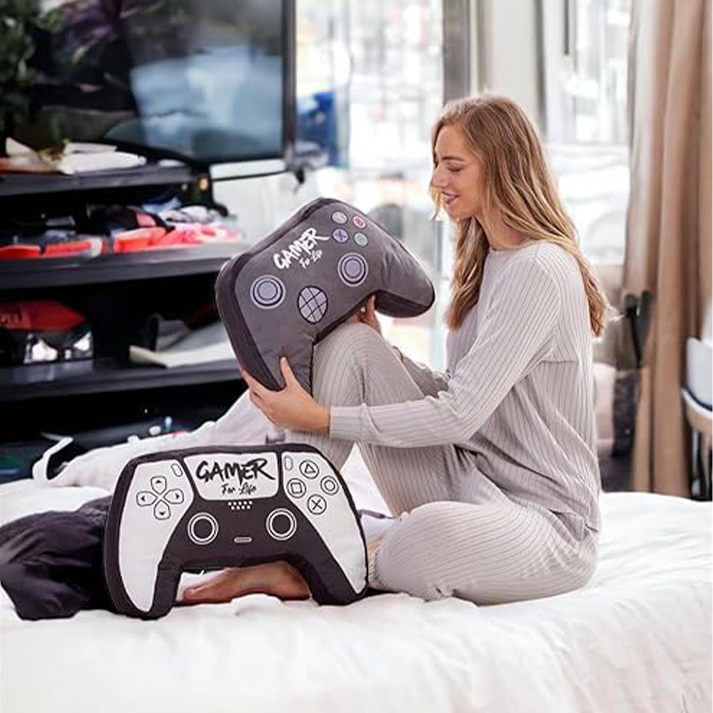 Gamer 'Controller X' Shaped Cushion