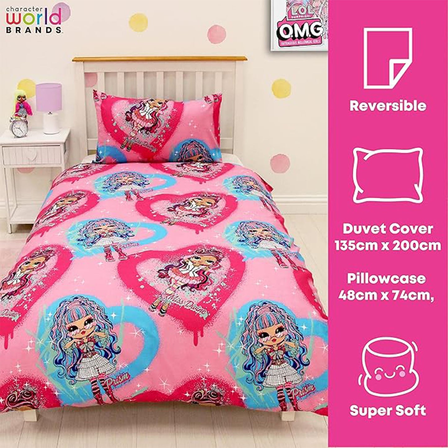 LOL Surprise 'Queens Doll' Single Rotary Duvet Set