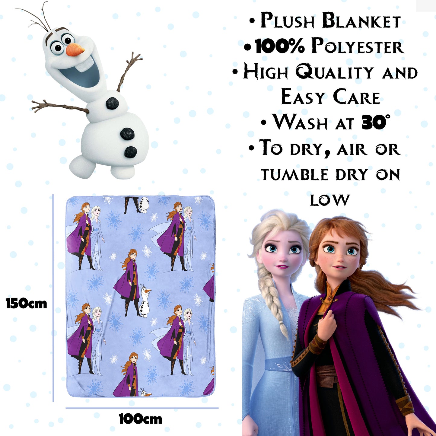 Disney Fleece Blankets – Frozen Design - 100 x 150 cm
