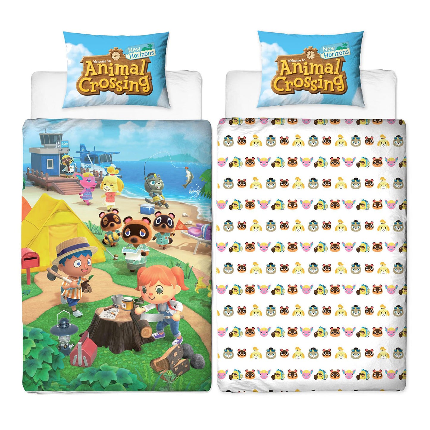 Animal Crossing 'Sided Beach' Panel Duvet Set