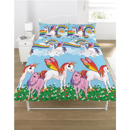 Rainbow Unicorns Single Duvet Set