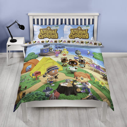 Animal Crossing 'Sided Beach' Panel Duvet Set