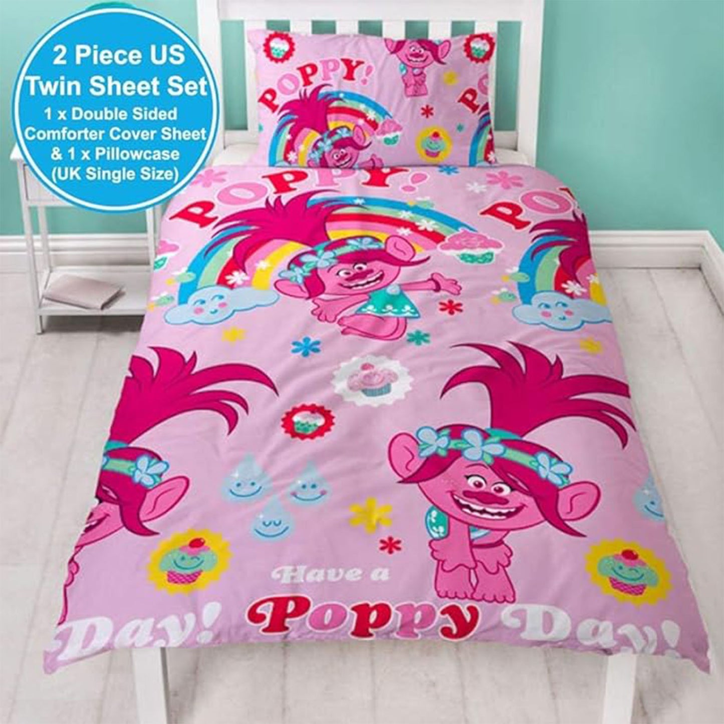 Trolls 'Dreams' Single Rotary Duvet Set