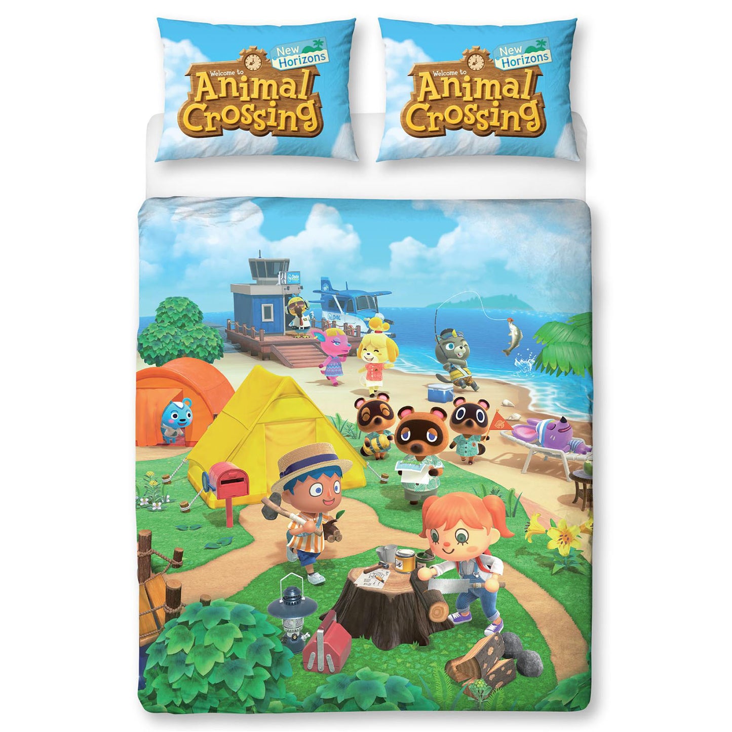 Animal Crossing 'Sided Beach' Panel Duvet Set