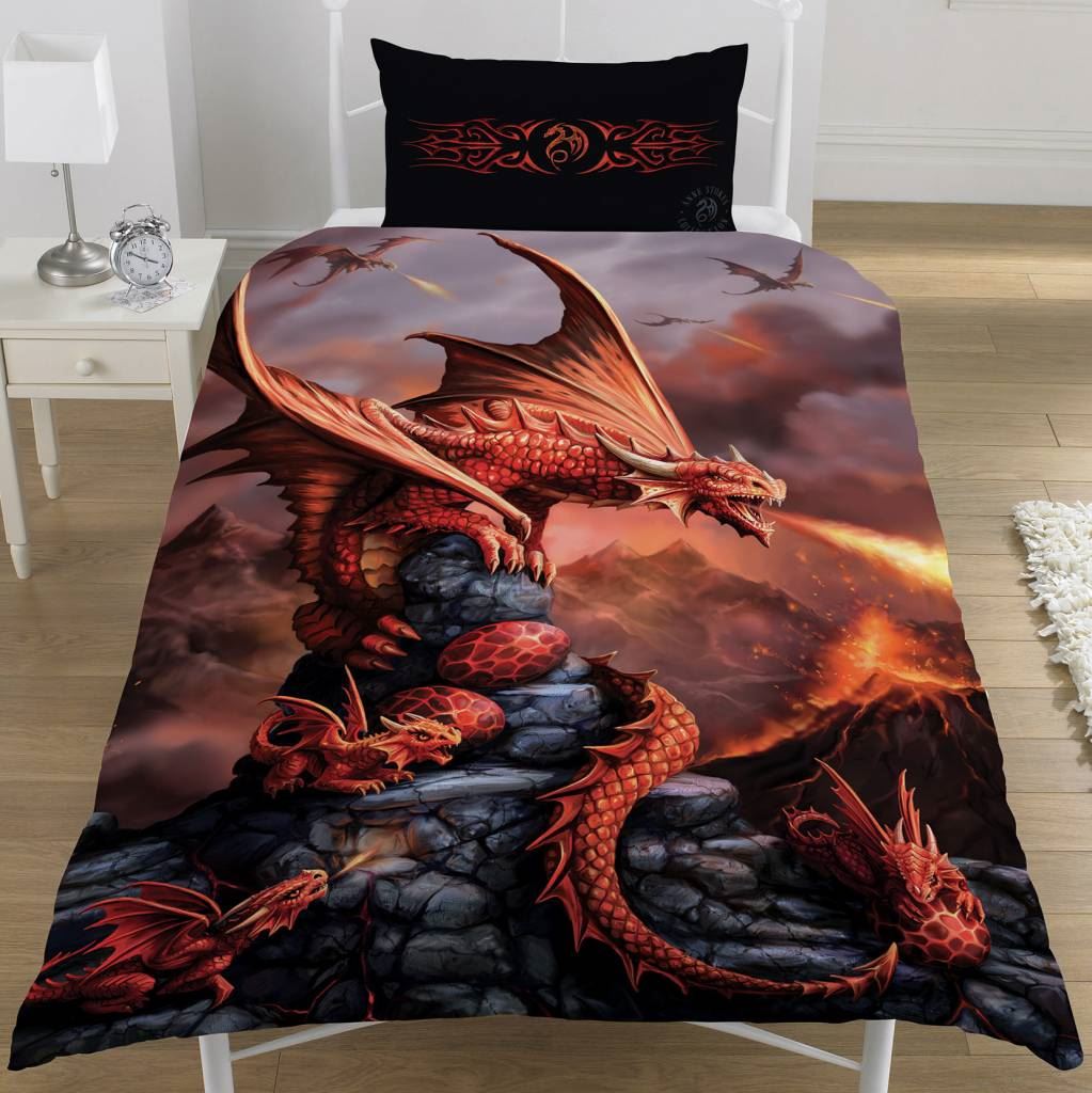 Anne Stokes 'Fire Dragon' Single Panel Duvet Set