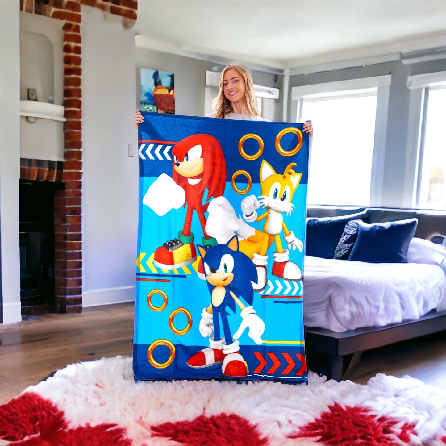 Sonic 'Team' Panel Fleece Blanket