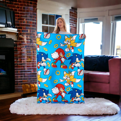 Sonic 'Speed' Panel Fleece Blanket