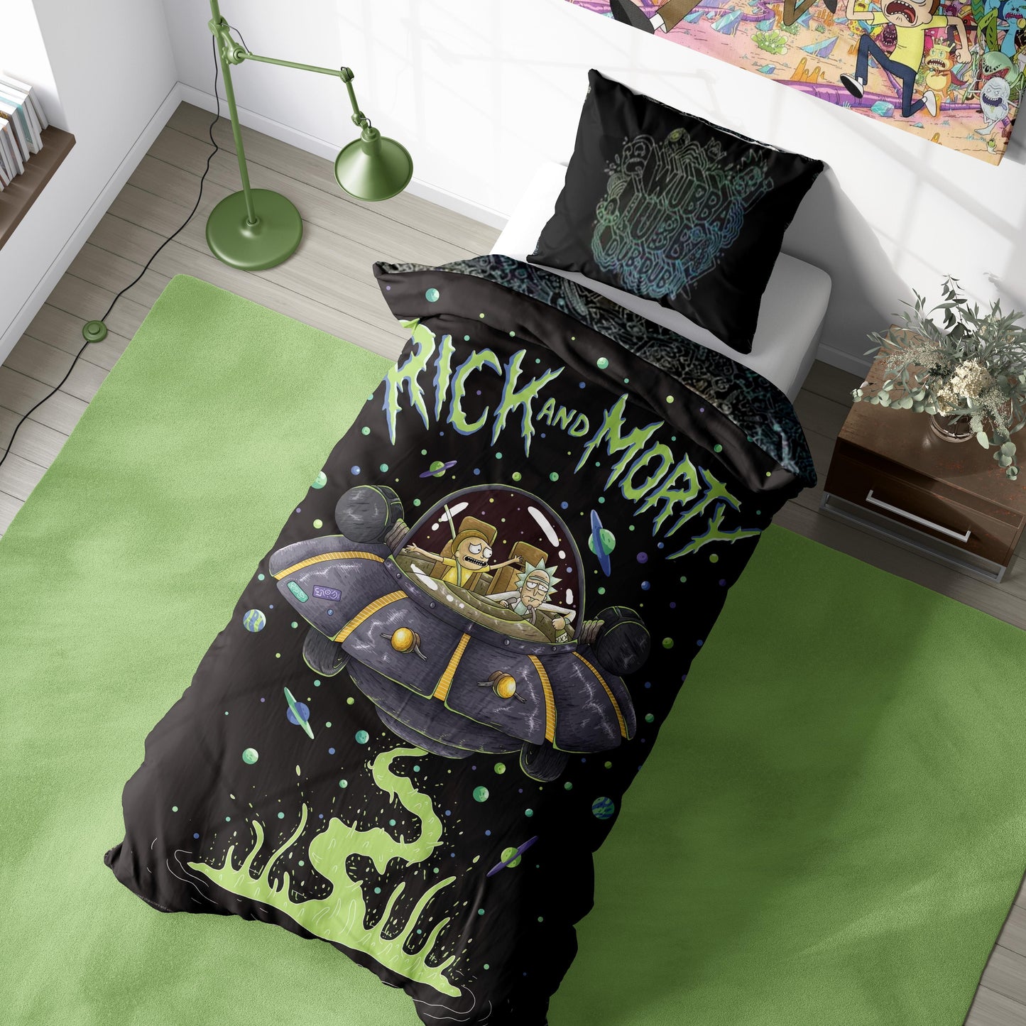 Rick And Morty Single Panel Duvet Set