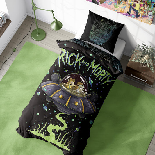 Rick And Morty Single Panel Duvet Set