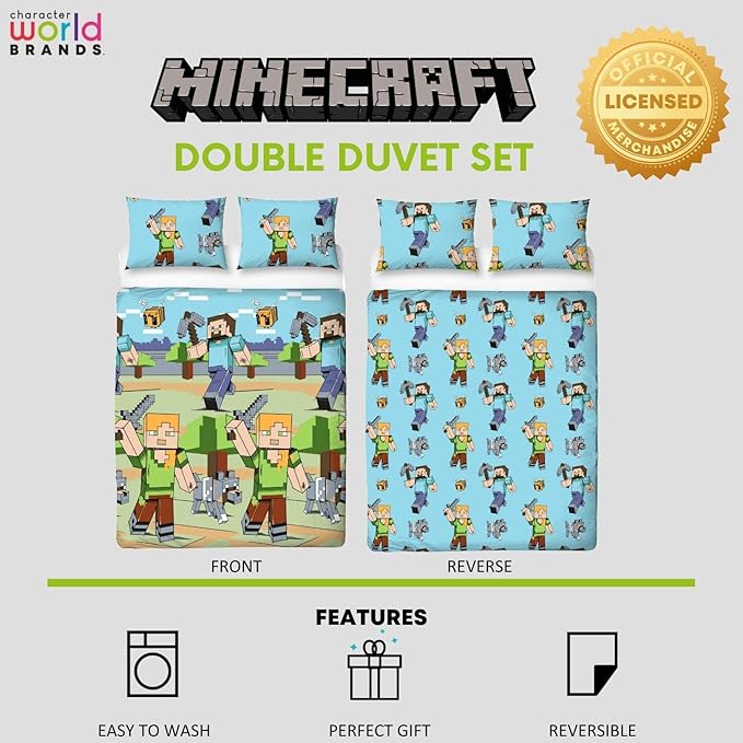 Minecraft 'Adventure' Double Rotary Duvet Set