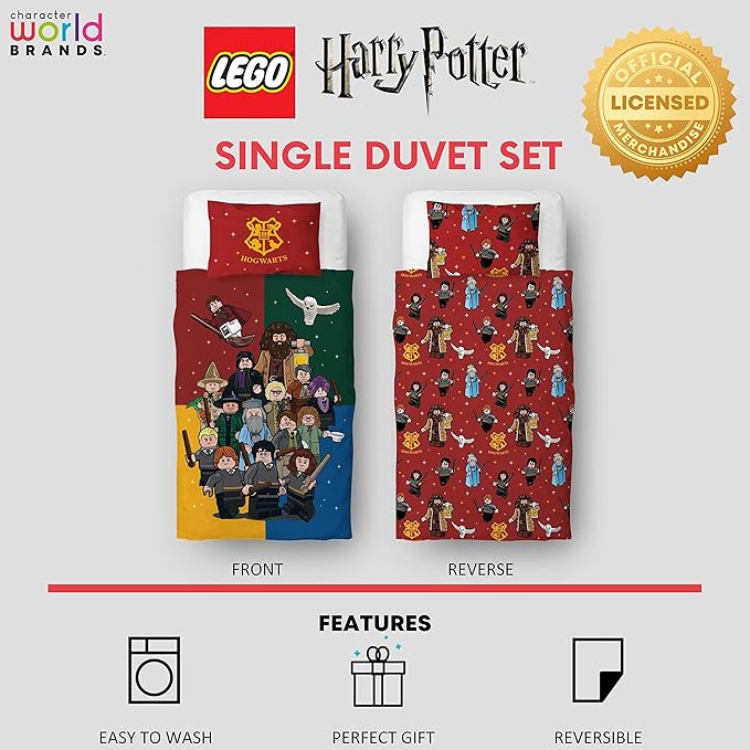 Harry Potter 'LEGO Design' Single Panel Duvet Set