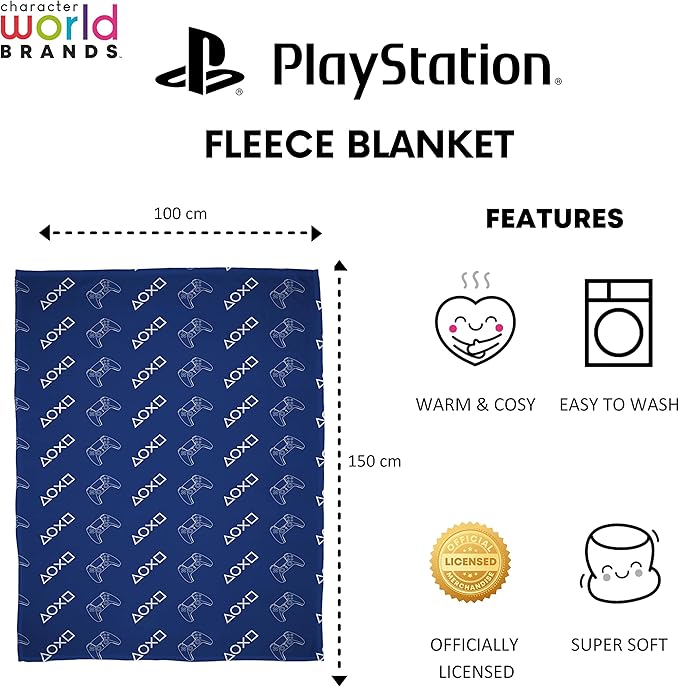 Playstation 'Game Controller' Fleece Blanket