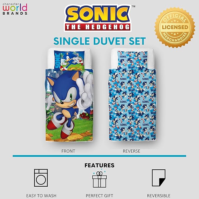 Sonic The Hedgehog 'Moves' Single Panel Duvet Set