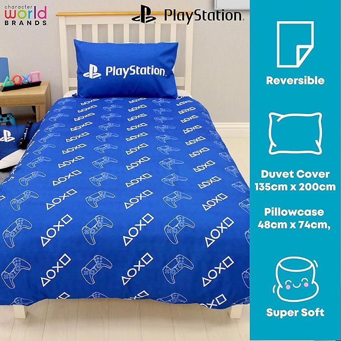 Playstation 'Logo+Controller' Single Rotary Duvet Set