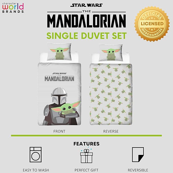 Star Wars Mandalorian 'Grogu Baby Yoda' Single Panel Duvet Set