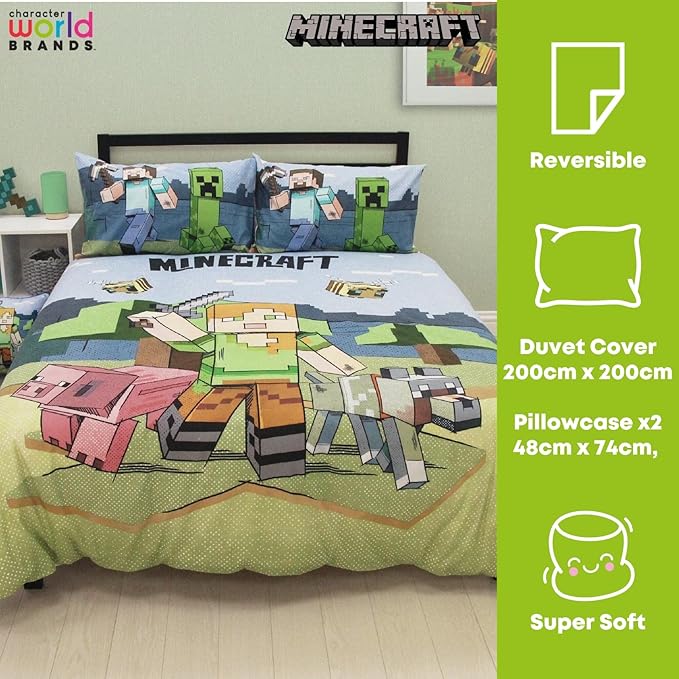 Minecraft 'Adventure' Double Panel Duvet Set