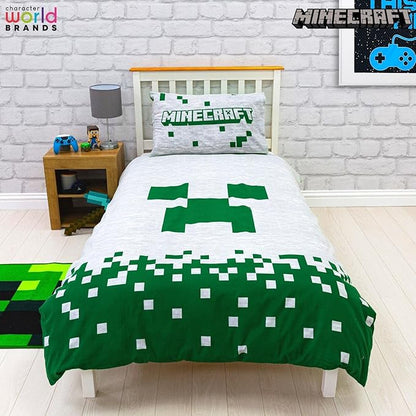 Minecraft 'Pixels' Single Panel Duvet Set