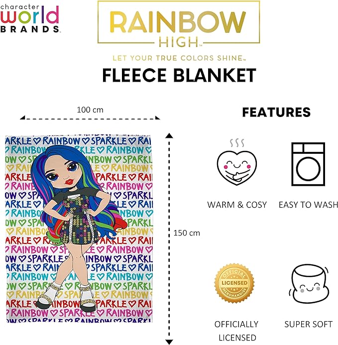 Rainbow High 'Rainbow' Fleece Blanket