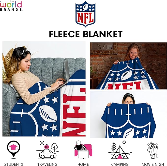 NFL American Football 'Pitch' Fleece Blanket