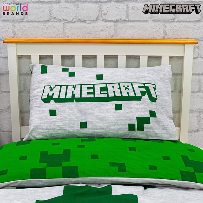 Minecraft 'Pixels' Single Panel Duvet Set