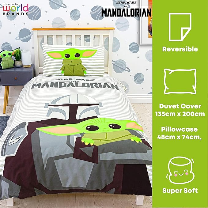 Star Wars Mandalorian 'Grogu Baby Yoda' Single Panel Duvet Set