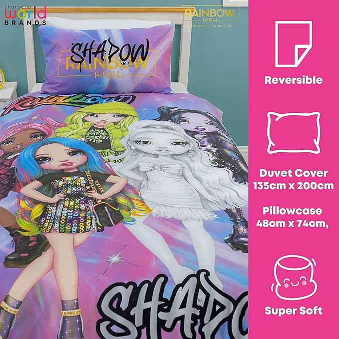 Rainbow High 'Shadow' Single Panel Duvet Set