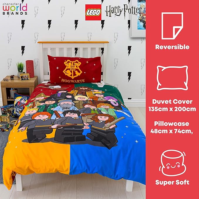 Harry Potter 'LEGO Design' Single Panel Duvet Set