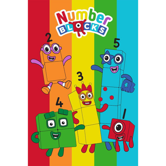 Number Blocks 'Rainbow' Fleece Blanket