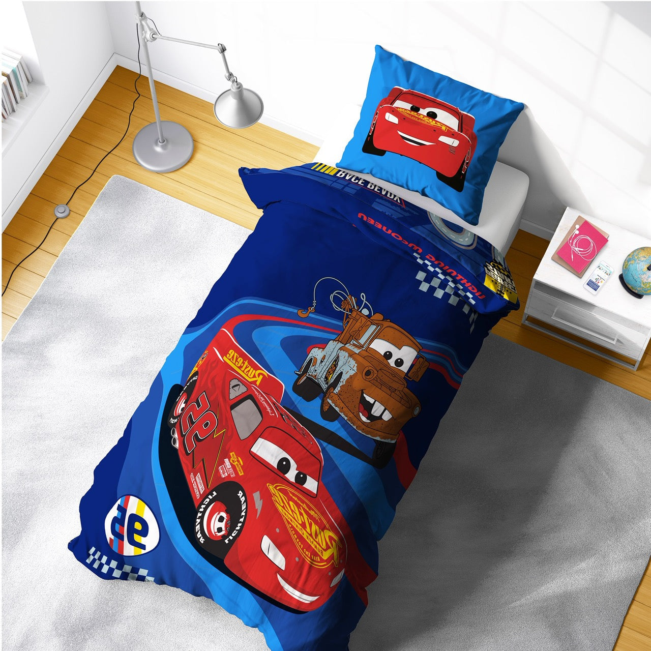 Disney Single Panel Duvet Set - McQueen & Mater Design