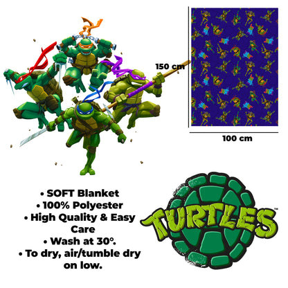 Ninja Turtles Fleece Blanket – 100 x 150 cm