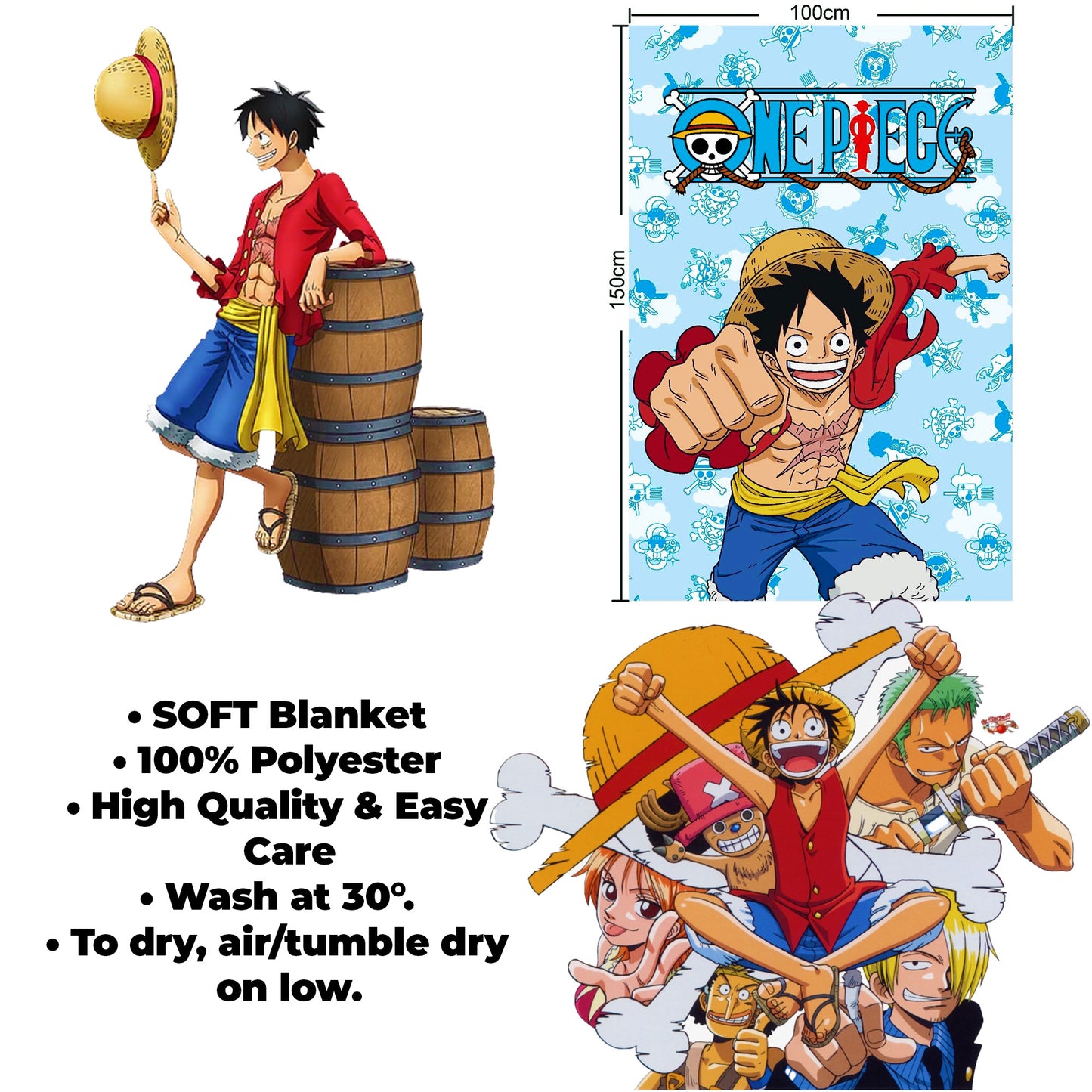 One Piece Fleece Blanket – 100 x 150 cm
