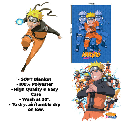 Naruto Fleece Blankets – Naruto Shadow Clone Design - 100 x 150 cm
